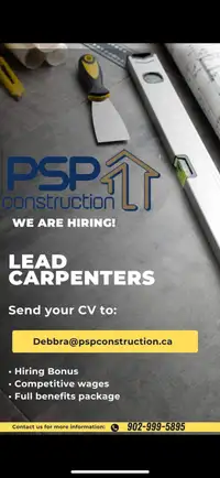 We are hiring!! Carpenters wanted. 