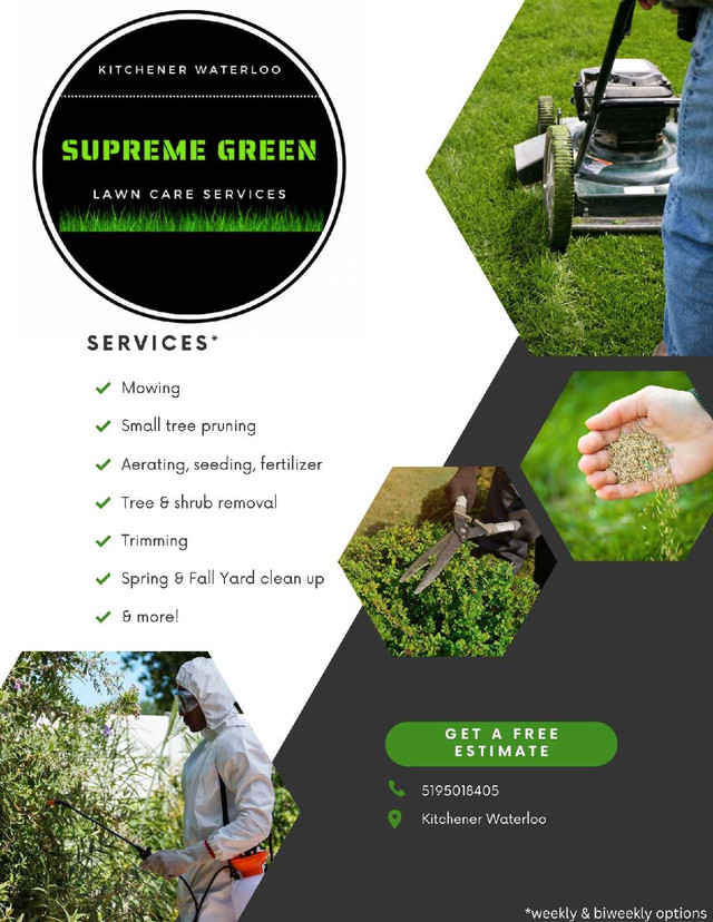 Supreme Green Ready For The 2024 Season  Taking On New Clients  in Lawn, Tree Maintenance & Eavestrough in Kitchener / Waterloo