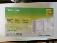 TP-Link AV600 Powerline Adapter Starter Kit, Up to 600Mbps, new