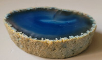 Vintage Sliced Blue Geode Agate Polished Top