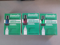 3  12 packs of highlight markers (on choice - red, green, blue)