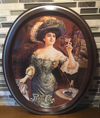 Pepsi Cola Tin Tray Victorian Lady 5 Cent Vintage Reproduction