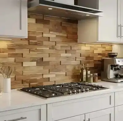 Wood Brick Joint Mosaic Wall Tile, View more