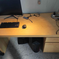 IKEA desk with cable organiser and lamp!