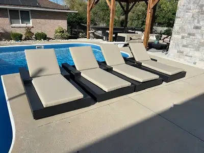 SUN LOUNGERS  - BRAND NEW ALUMINUM- $1000 EACH INCLUDING CUSHION, View more