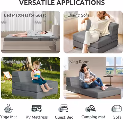 As the title says. Unopened in the original box. Foldable Sofa Bed Twin, Sleeper Sofa Bed Couch for...
