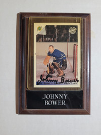 Johnny Bower Autographed Plaque