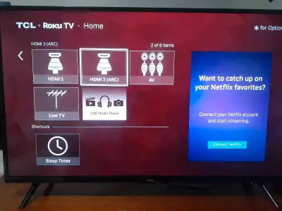 TCL 43 inch smart tv with remote and wall mount,$ 280, View more