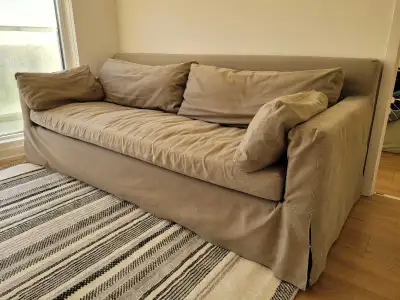 Restoration Hardware Gray Sofa 7ft, View more