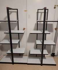 Matching set of two metal shelving rack