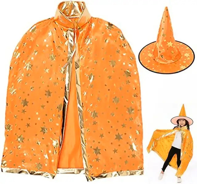 Halloween Costume Wizard Cape Witch Cloak with Hat in Costumes in City of Toronto - Image 4
