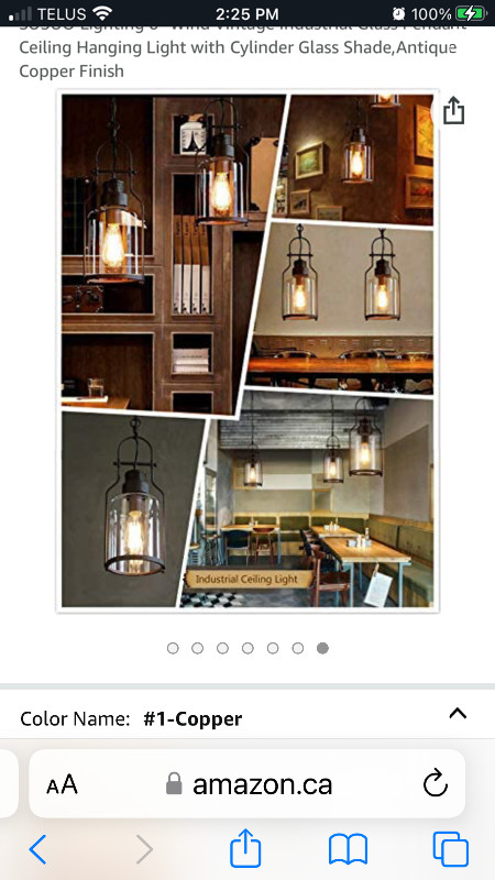 Sushi Lighting:   Wind Vintage Industrial Glass Ceiling Pendant in Indoor Lighting & Fans in Trenton - Image 4