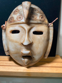 Vintage Mexican Aztec Stone Carved Mask