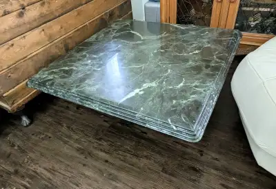 Marble Table | 40x40 Square Top | 15x15 Cube Base, View more