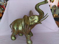Vintage Mid Century Large Brass Elephant