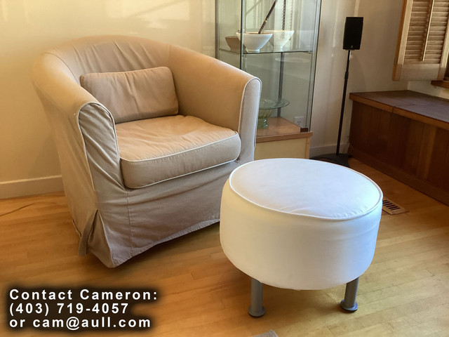 IKEA Ektorp Tullsta Armchair with foot stool and extra cover in Chairs & Recliners in Calgary - Image 2