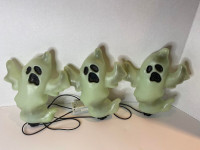 Blow Mold Vintage Halloween Set of 3 Ghosts Boo Light Up