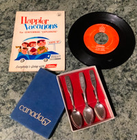 Expo 67 Silver Sppons, Centennial Song 45 Record, Coleman Book