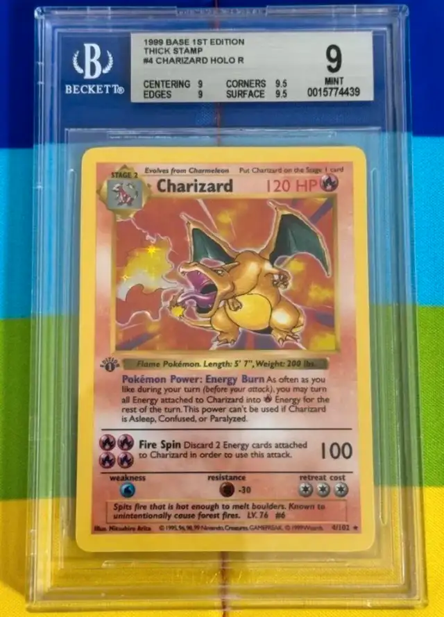 BGS 9 #4 Charizard holo r 1999 1ST EDITION shado628643629263391227