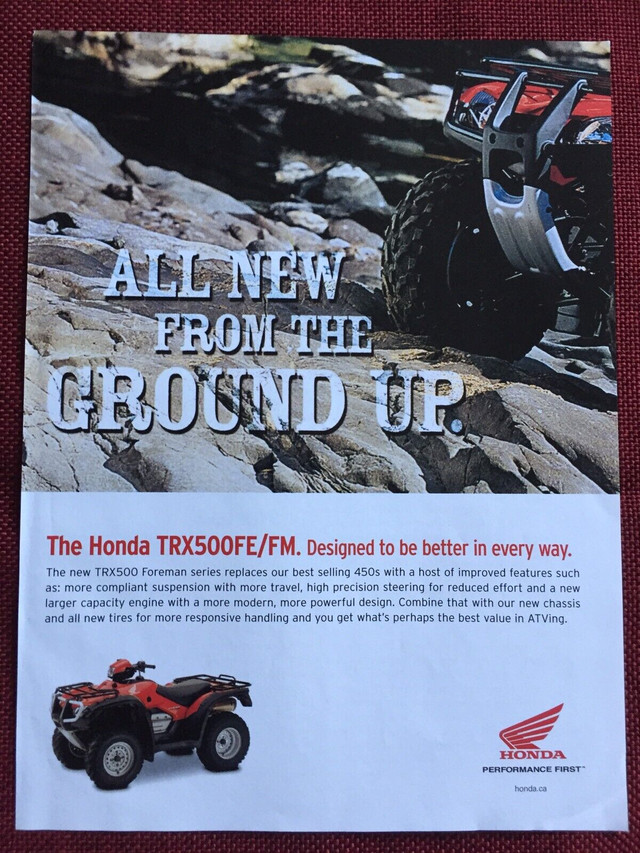2006 Honda TRX500FE/FM Original Ad in Arts & Collectibles in North Bay