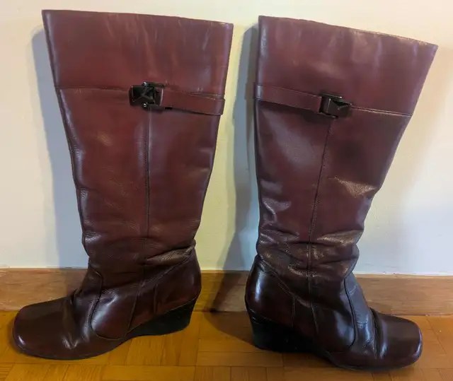 Bottes hautes en cuir rouge pour femme ALBERTO (Grandeur 9) in Women's - Shoes in Québec City - Image 4