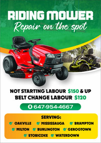 Riding mower rep air on the spot ( mobile )( house calls )