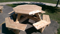 Octagon cedar picnic tables