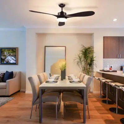 Reversible Indoor Ceiling Fan with Light, Modern Mount LED Light, View more