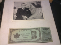 Photo Autograph Canada Prime Minister John Diefenbaker and his W