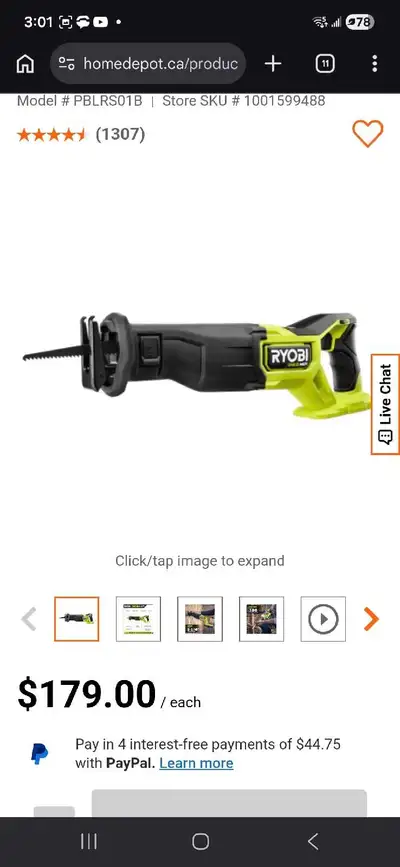 ryobi 18v reciprocating saw, View more