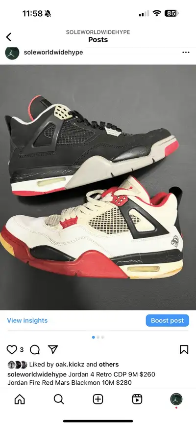 Jordan 4 Retro CDP 9M $260, View more