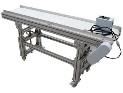 59''x12'' Baffle White Food Grade PU Belt Conveyor 110V 230556, View more