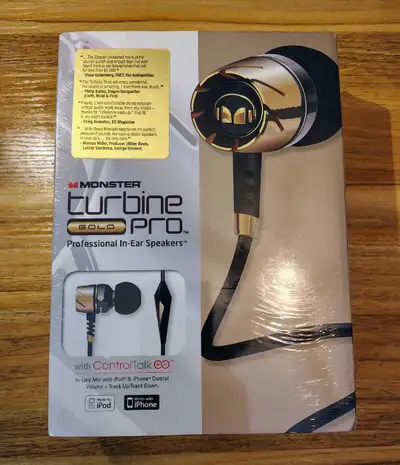 Sealed Monster Turbine GOLD Pro *RARE* In Ear Monitors Authentic, View more