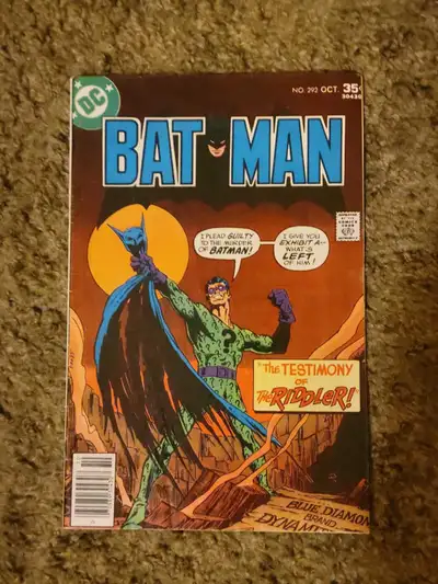 I have a DC Batman #292 October 1977 comic for sale. Cover art by Jim Aparo. The second installment...