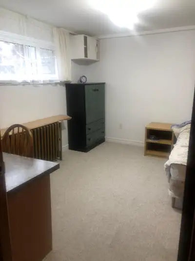 Furnished room, basement. Clean, cozy, quiet, very well maintained. Shared kitchen and bathroom, all...