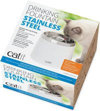 Catit Stainless Steel Top Drinking Fountain - 2 L White