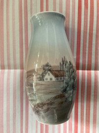 Bing & Grondahl, Art Nouveau Vase w/Landscape