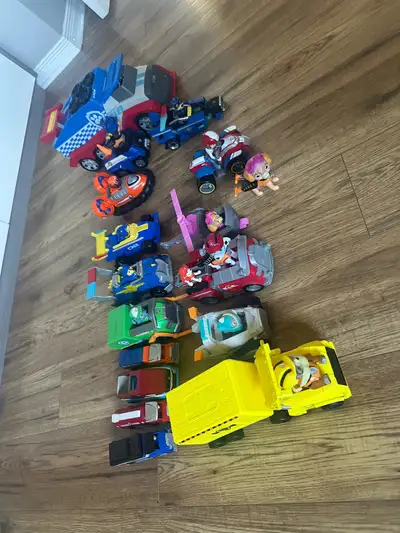 Paw patrol bundle - has all the pups with vehicles and a big truck