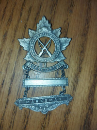 WWI Canadian Marksman Award - silver-plated, marked Scully Ltd.