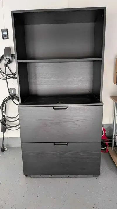 IKEA Galant Lockable Filing Cabinet & Bookshelf Hutch - Black, View more