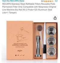 Recaps stainless steel refillable filters reusable pods