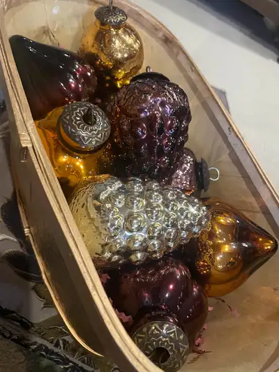 Exquisite Collection of 9 Heavy Glass Ornaments , View more