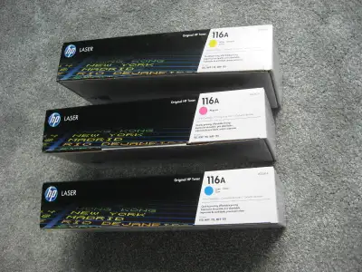 Toner Cartridge Set HP116A Magenta Yellow Cyan New In Boxes, View more