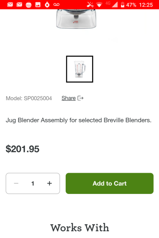*New* Breville Jug + Parts for Q Series Blenders in Processors, Blenders & Juicers in City of Toronto - Image 3