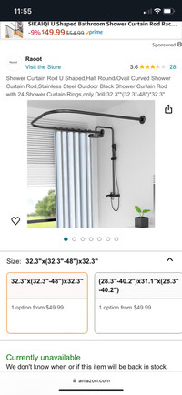  Brand, new shower, curtain rod in box
