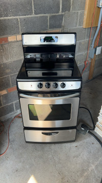 24” Stainless Steel electric stove with self clean oven