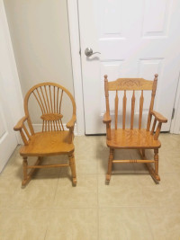 Swing chair, oak, solid wood kids chairs with small pillow