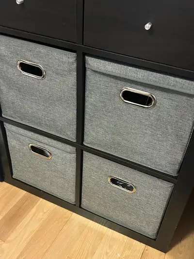 Bacs de rangement pliables gris (total de 6), View more