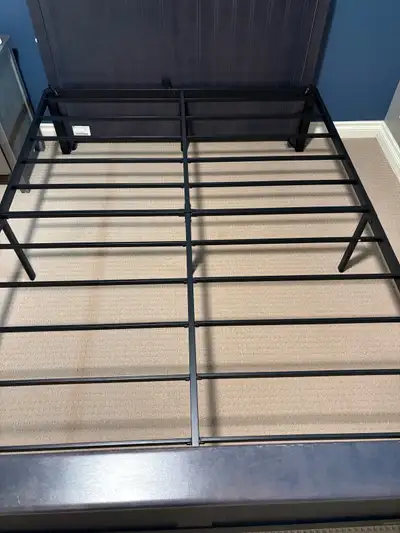 Metal bed frame for queen mattress, brand new did not fit my frame. Paid $135 for it…never used it