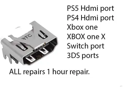 PS5 Hdmi port Repair , 1 hour repair, plus FREE cleaning., View more